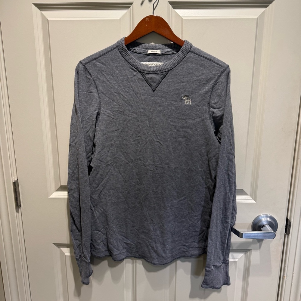 Vintage Abercrombie & Fitch Men’s Muscle Tee Long Sleeve Size  Large Gray Y2K